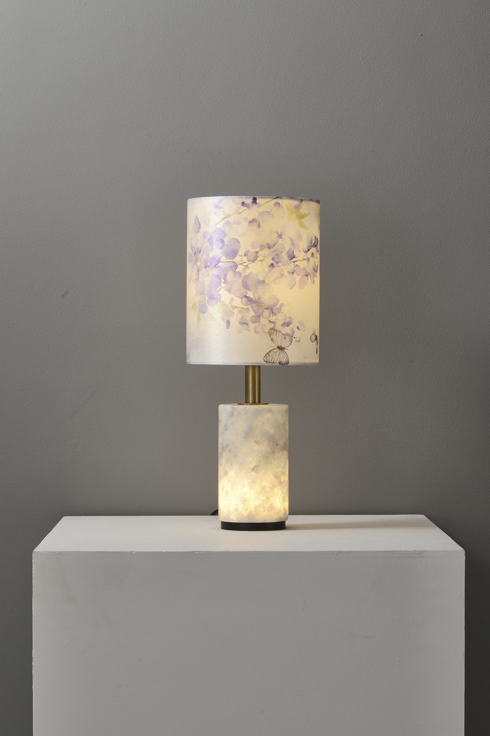 Modern Purple Floral Fabric Shade Table Lamp - 07 07-real-detail-4