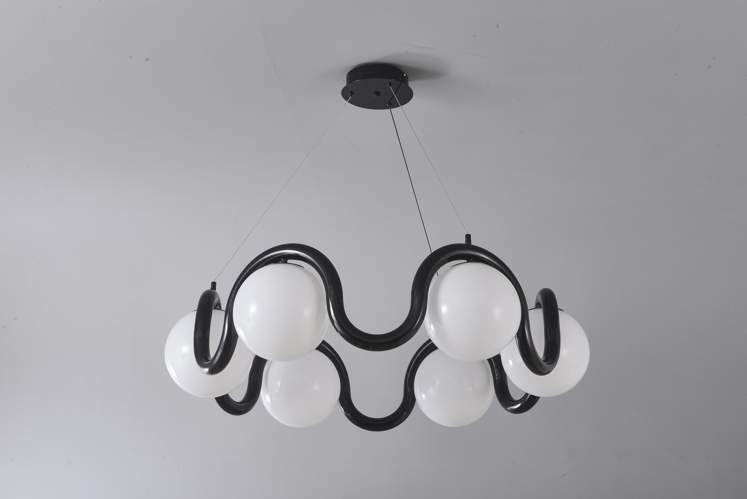 Modern Wave Globe Chandelier - 18 07-real-detail-4