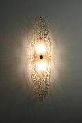 Modern Alabaster Coral Wall Sconce in Natural Brass - 07 07-real-front-lit