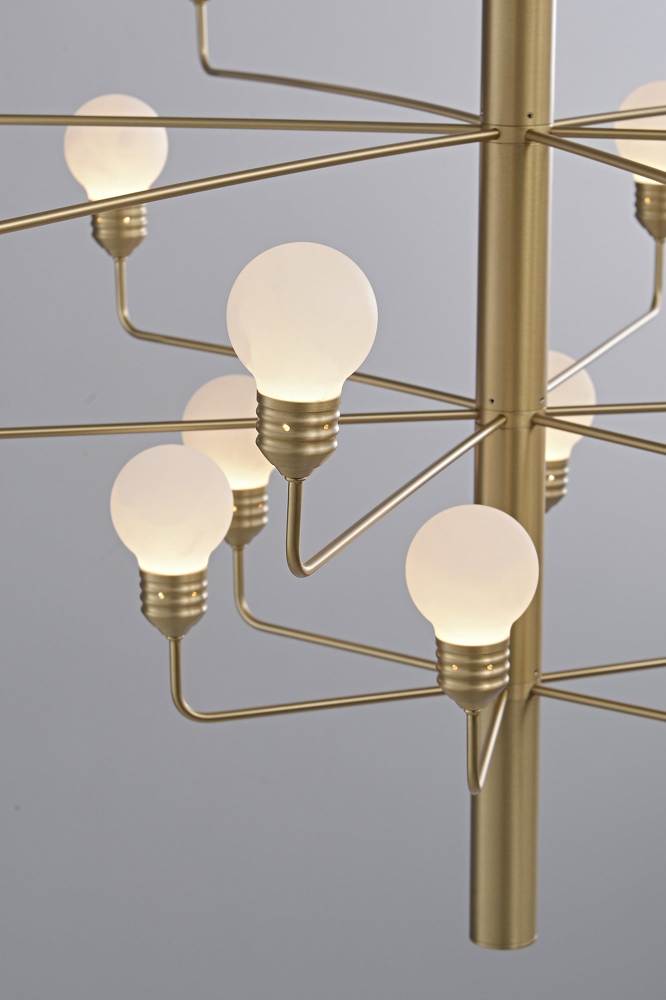 Modern Spanish Alabaster Branch Chandelier in Natural Brass - 07 real photo 3