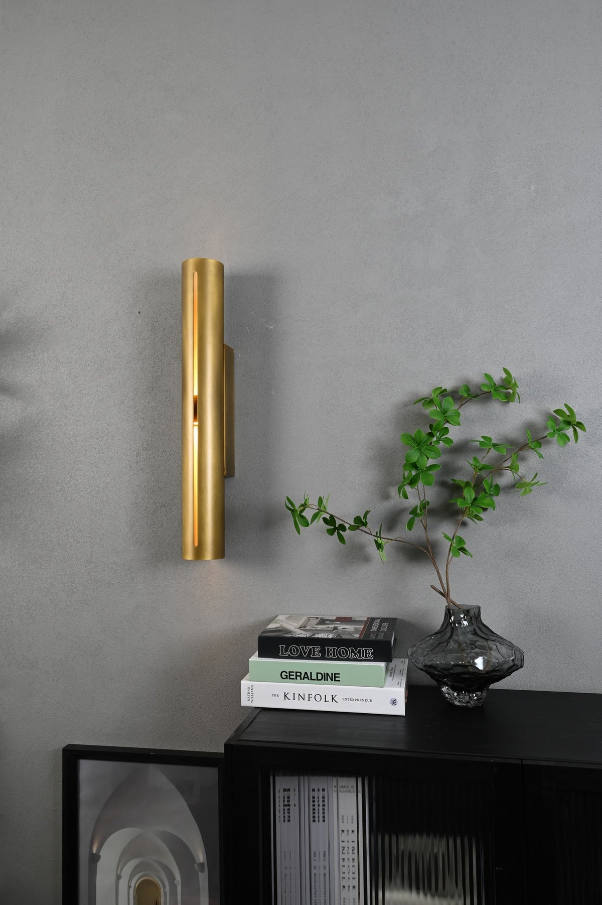 Modern Brass Cylinder LED Wall Sconce in Red Antique Brass - 07 07-real-shot-cylinder-led-wall-sconce-side