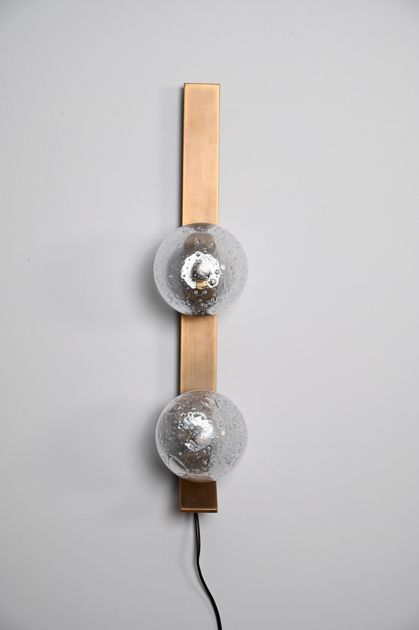 Modern Glass Globe Wall Sconce in Antique Brass - 07 07-real-shot-glass-globe-wall-sconce-side