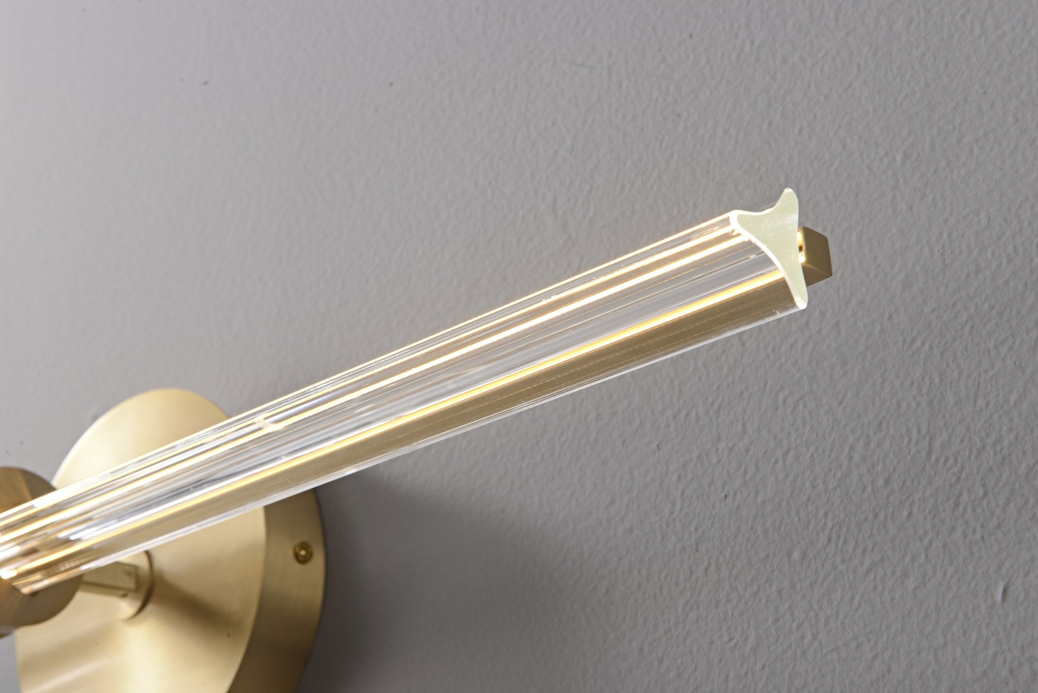 Modern Crystal Glass Linear Wall Sconce in Natural Brass - 07 07-real-shot-linear-wall-sconce-side