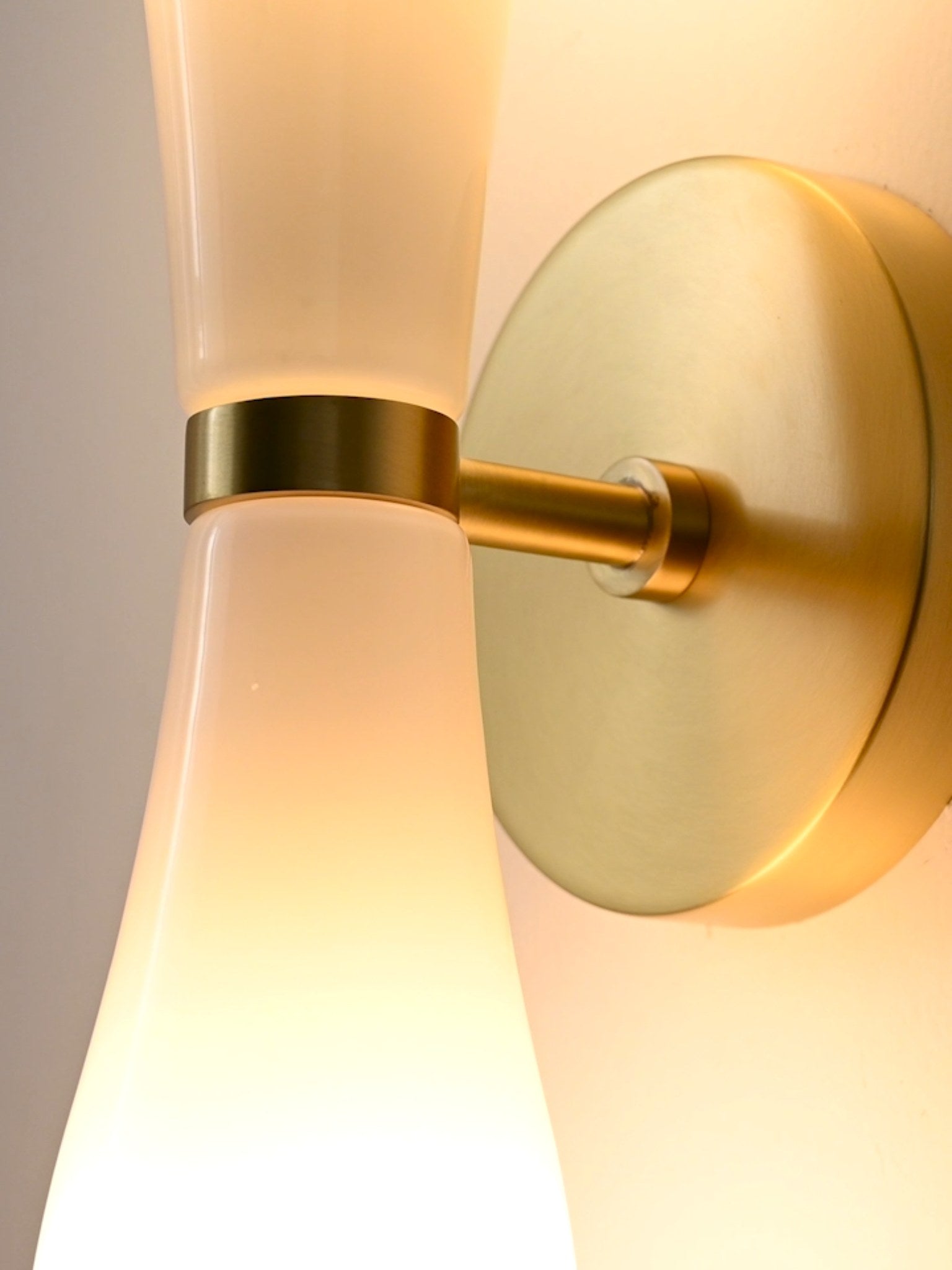 Modern Milky Glass Hourglass Wall Sconce - 07 07-real-shot-milky-glass-hourglass-wall-sconce-side