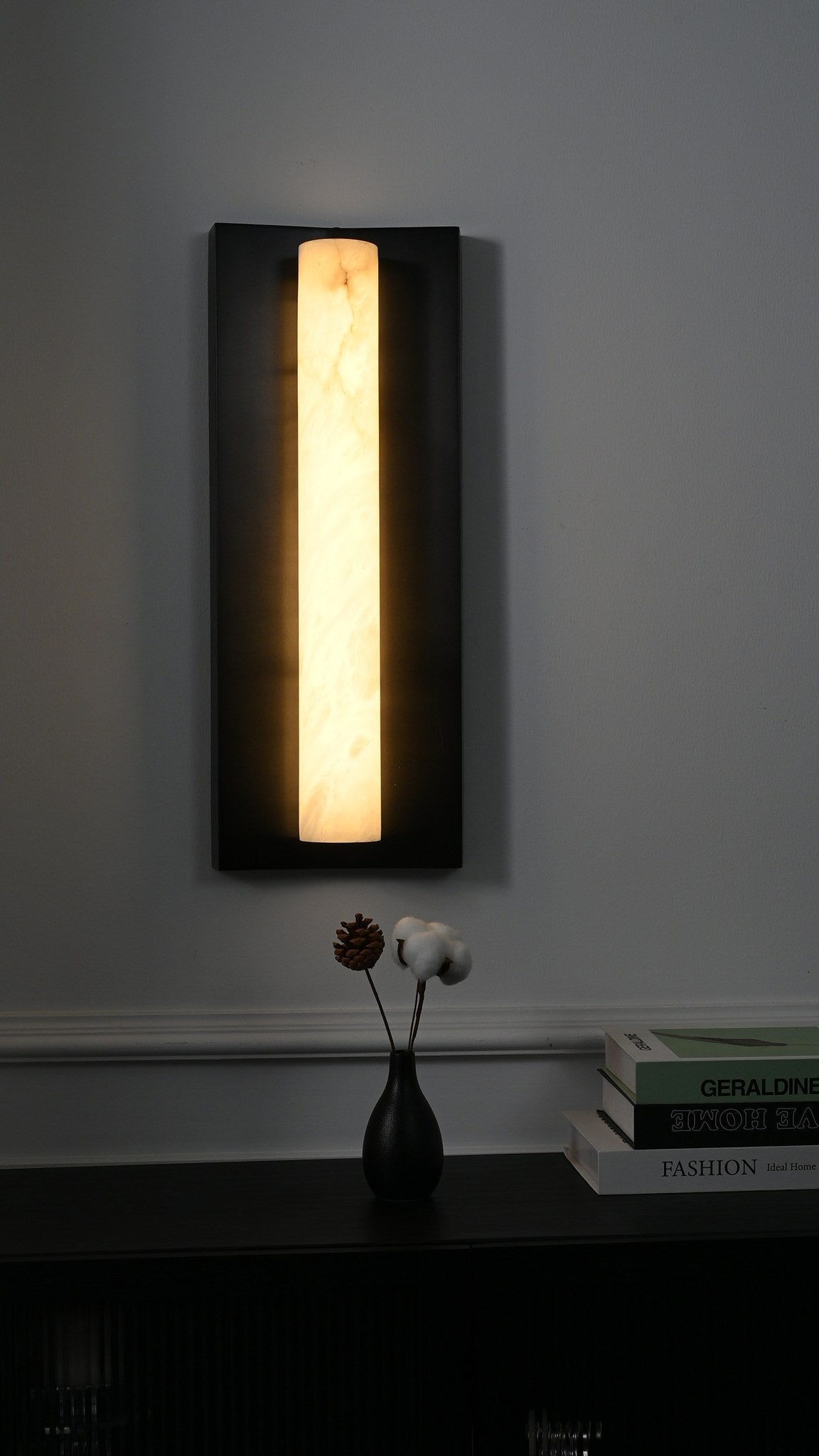 Modern Alabaster Wall Sconce - 07 07-real-shot--snowflake-alabaster-wall-sconce-lit