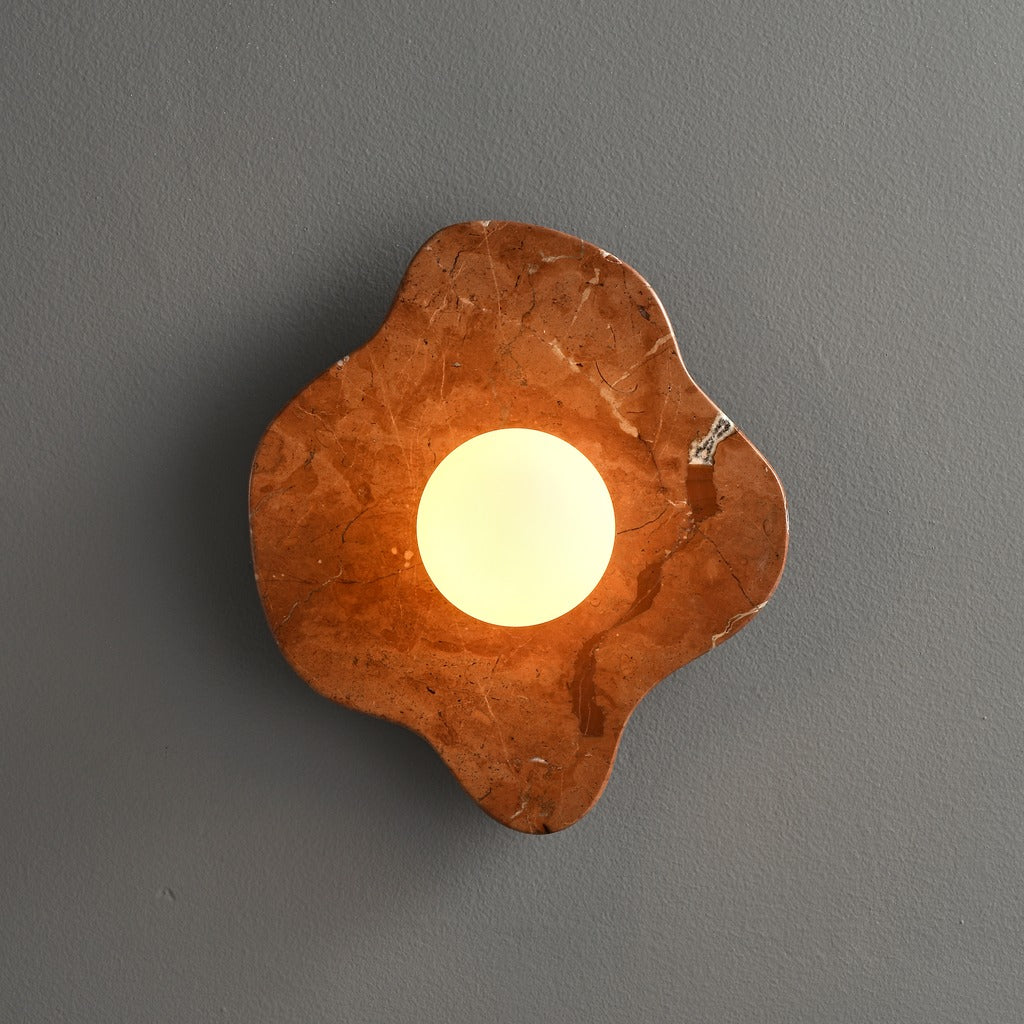 Modern Four-Lobed Stone Wall Sconce - 11 07-real-square-3-5--372