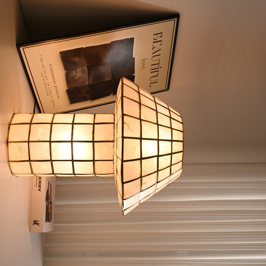 Modern Capiz Shell Mosaic Table Lamp - 21 07-real-square-DSC-4411