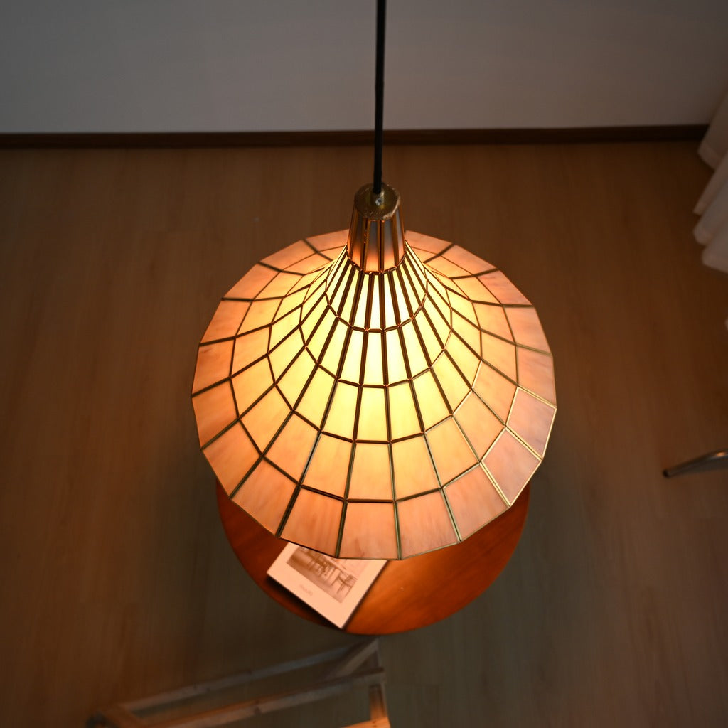 Modern Amber Shell Cone Pendant Light - 22 07-real-square-DSC-7968