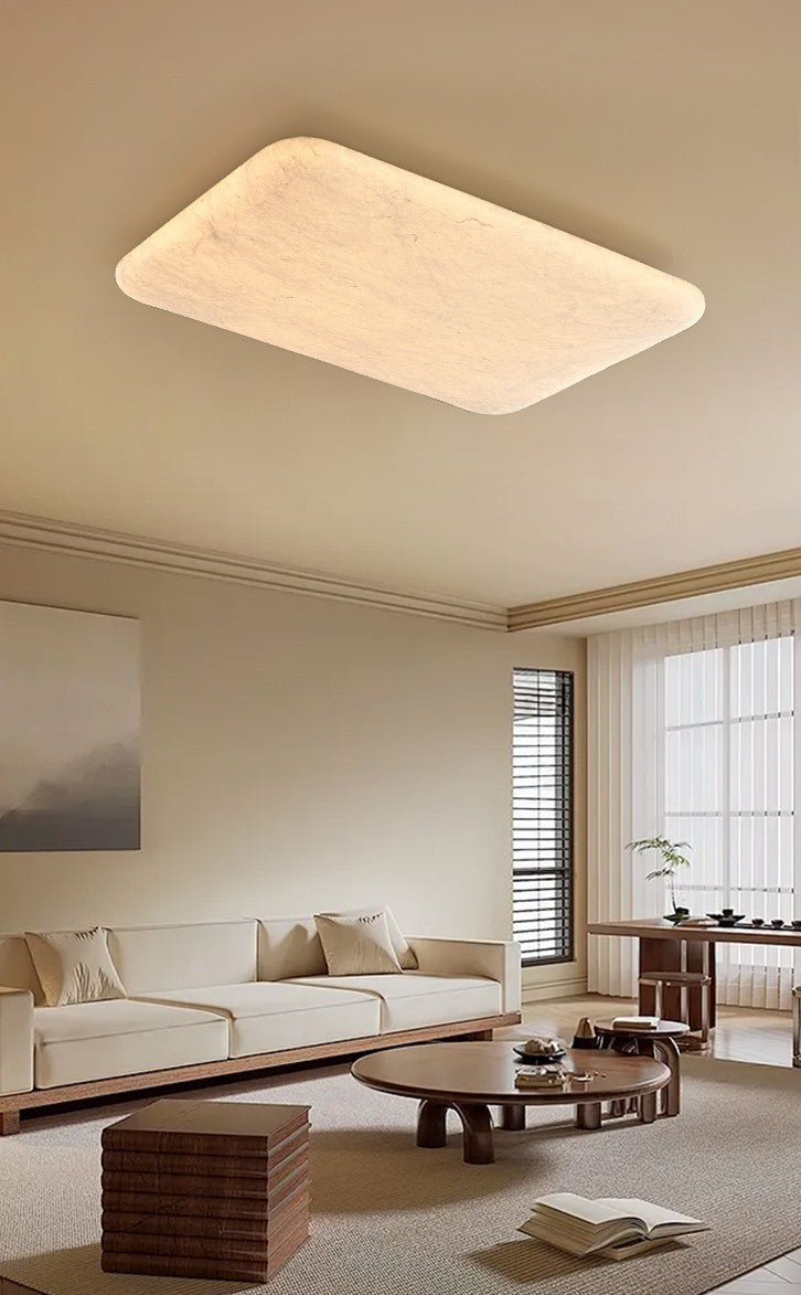 Modern Mulberry Silk Ceiling Light in White - 07 07-rectangular-scene-living-room