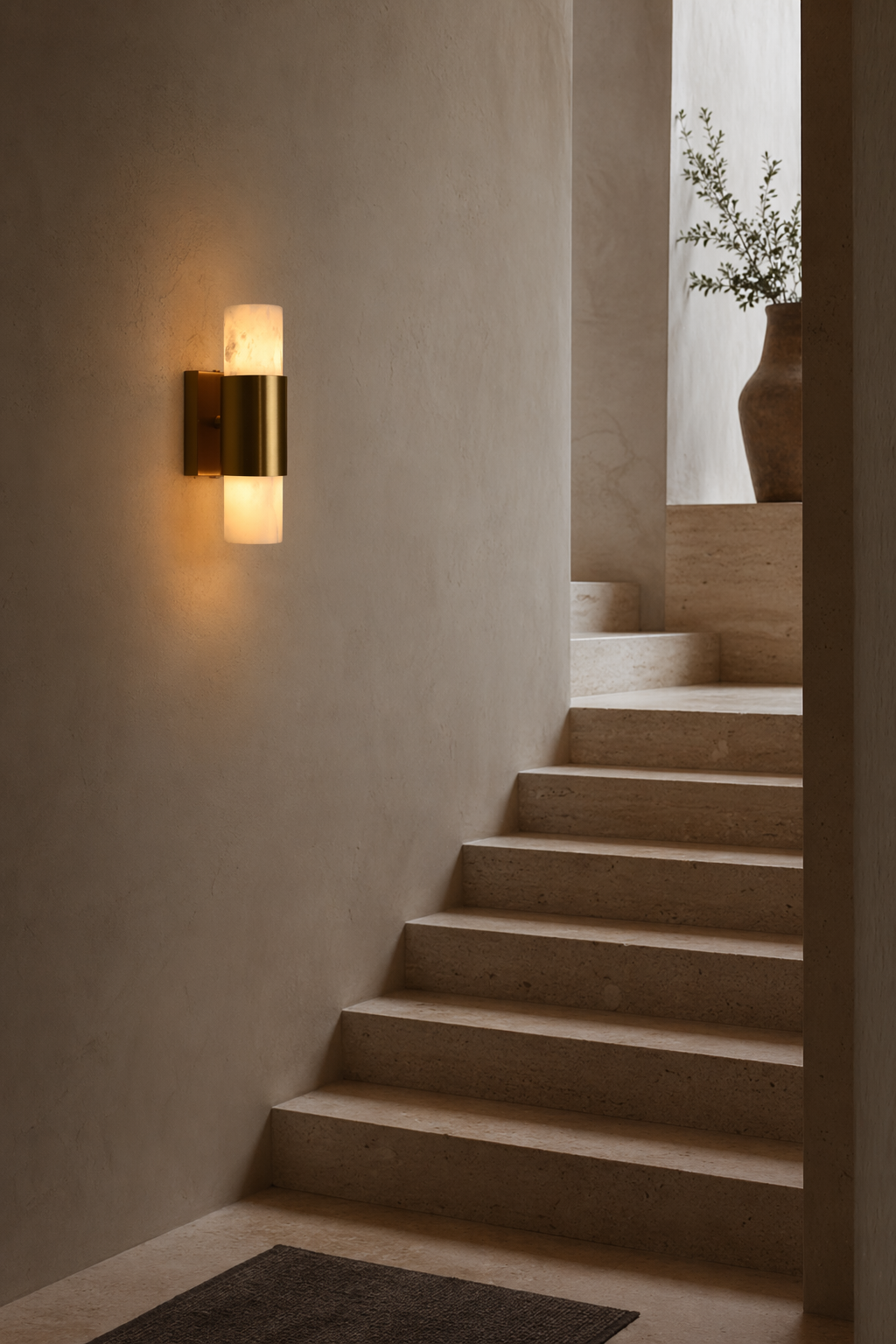 Modern Alabaster Slim Cylinder Wall Sconce - product image 08