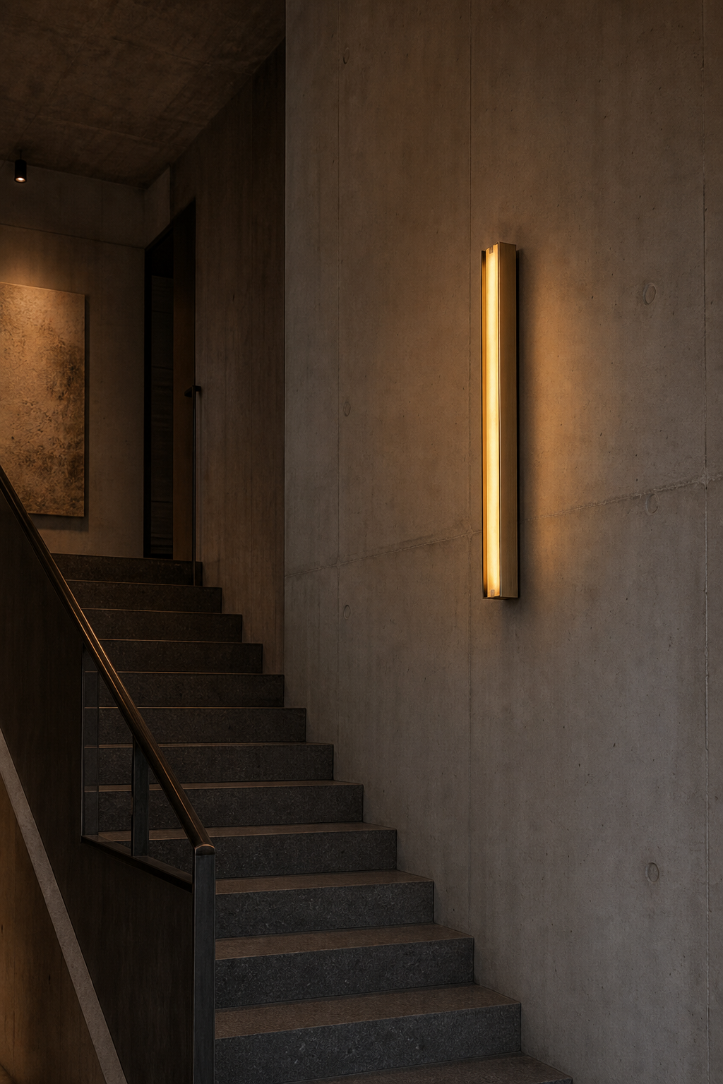 Modern Alabaster Linear Wall Sconce in Antique Brass - product image 07
