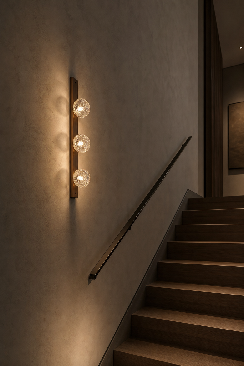 Modern Glass Globe Wall Sconce in Antique Brass - product image 06