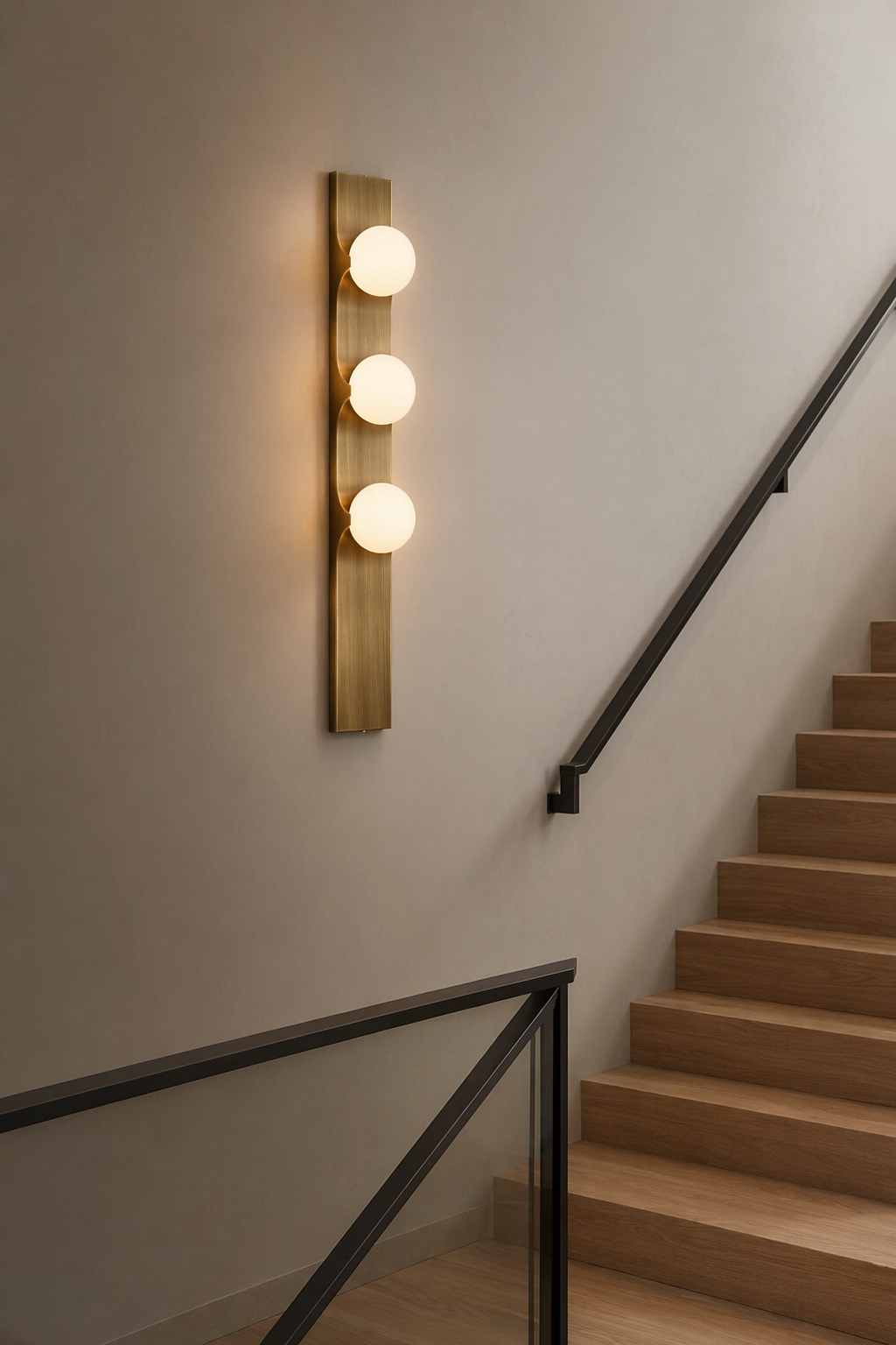 Modern Bronze Glass Globe Linear Wall Sconce - product image 07
