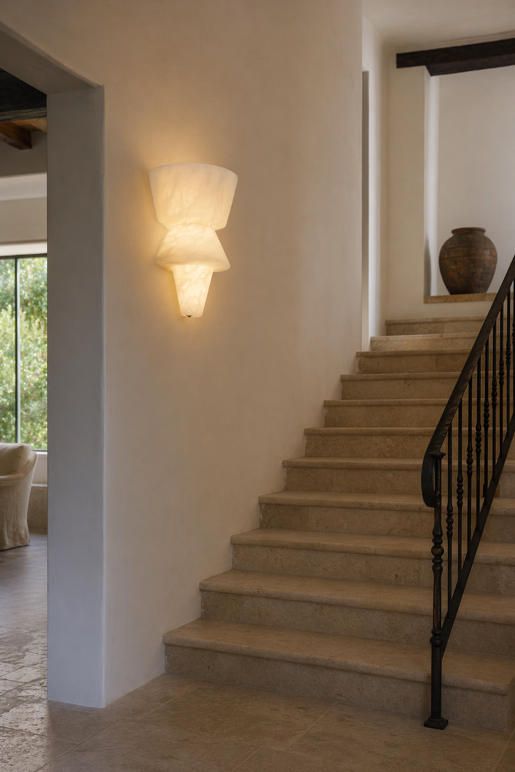 Modern Alabaster Tiered Wall Sconce - product image 06