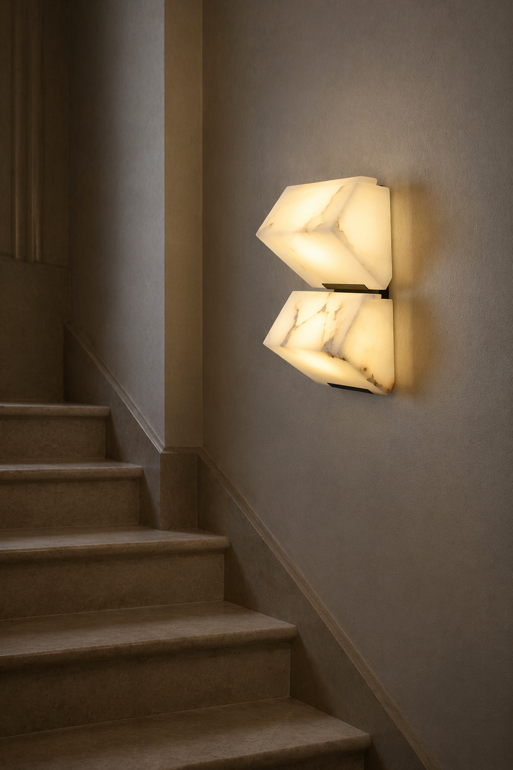 Modern Alabaster Geometric Wall Sconce - product image 03
