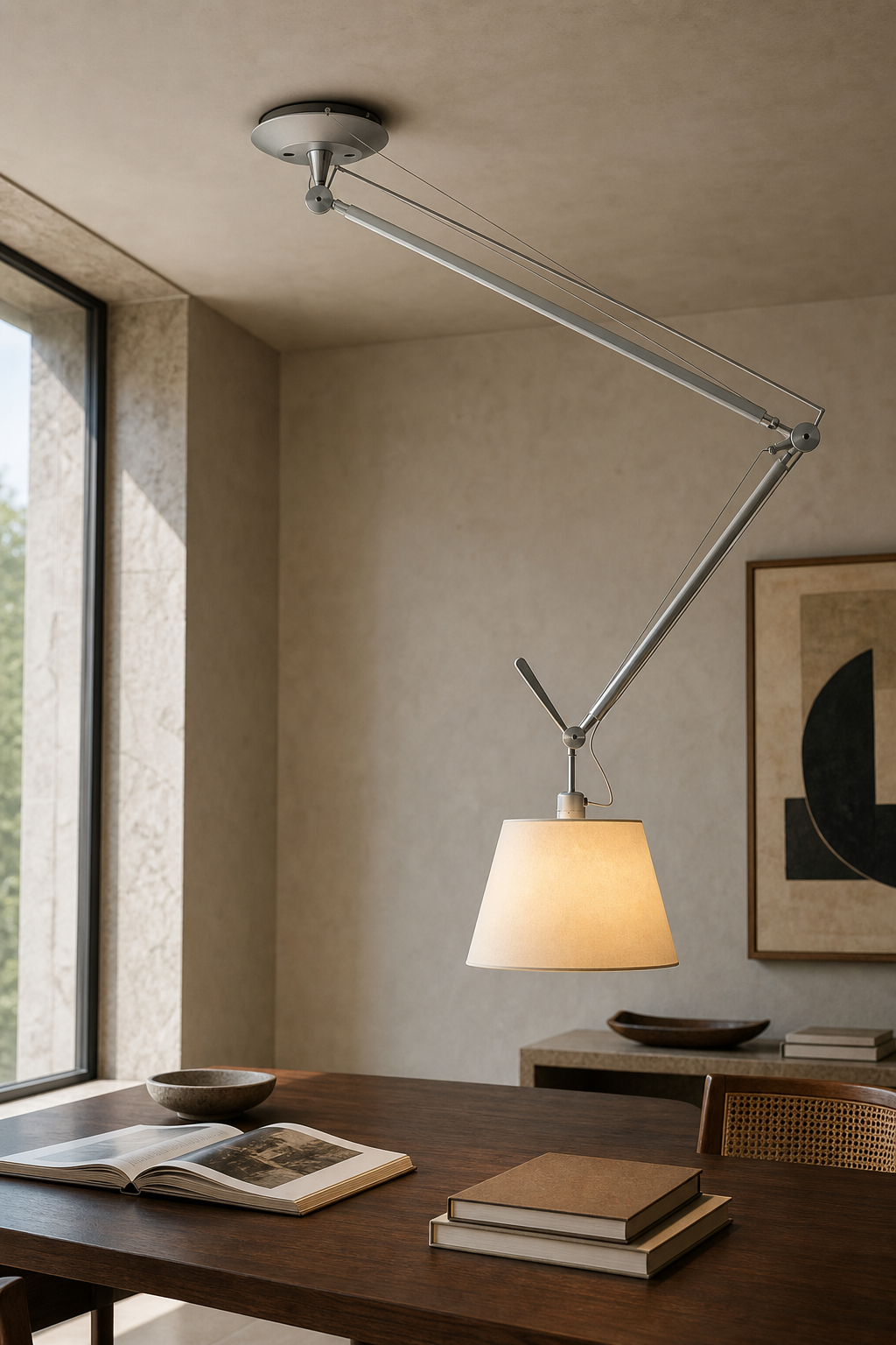 Bauhaus Adjustable Swing Arm Pendant Light study table