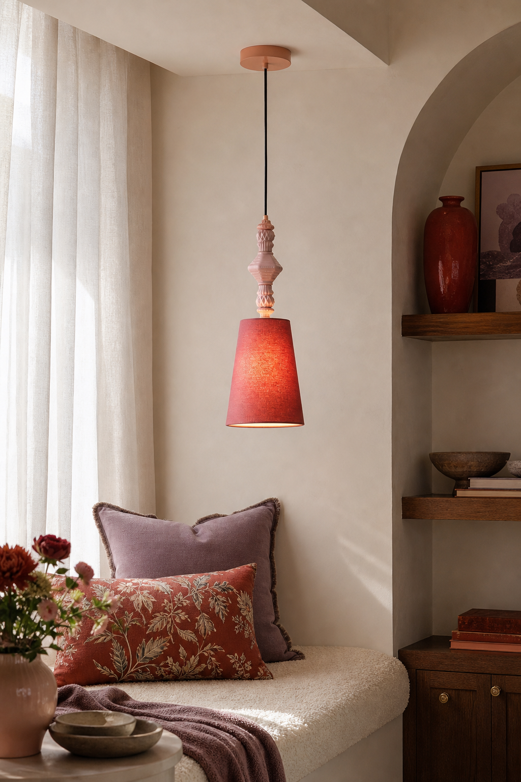 Smoky Purple Ceramic Mini Pendant window seat color