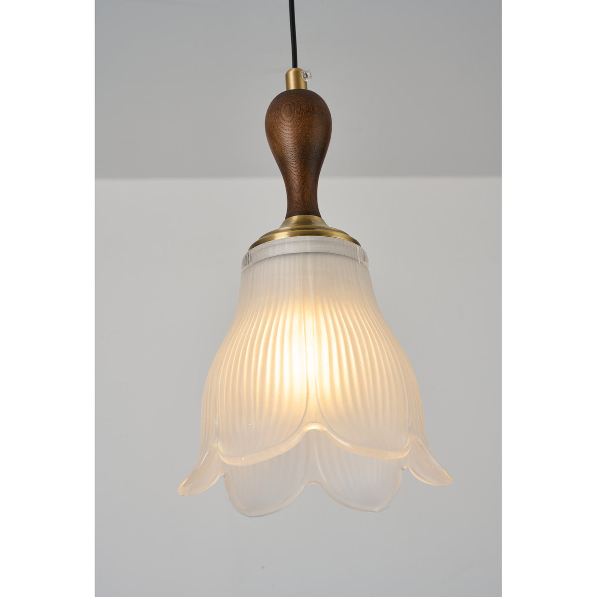 Supplier real detail photograph of Bellarune Ribbed bell glass detail lit