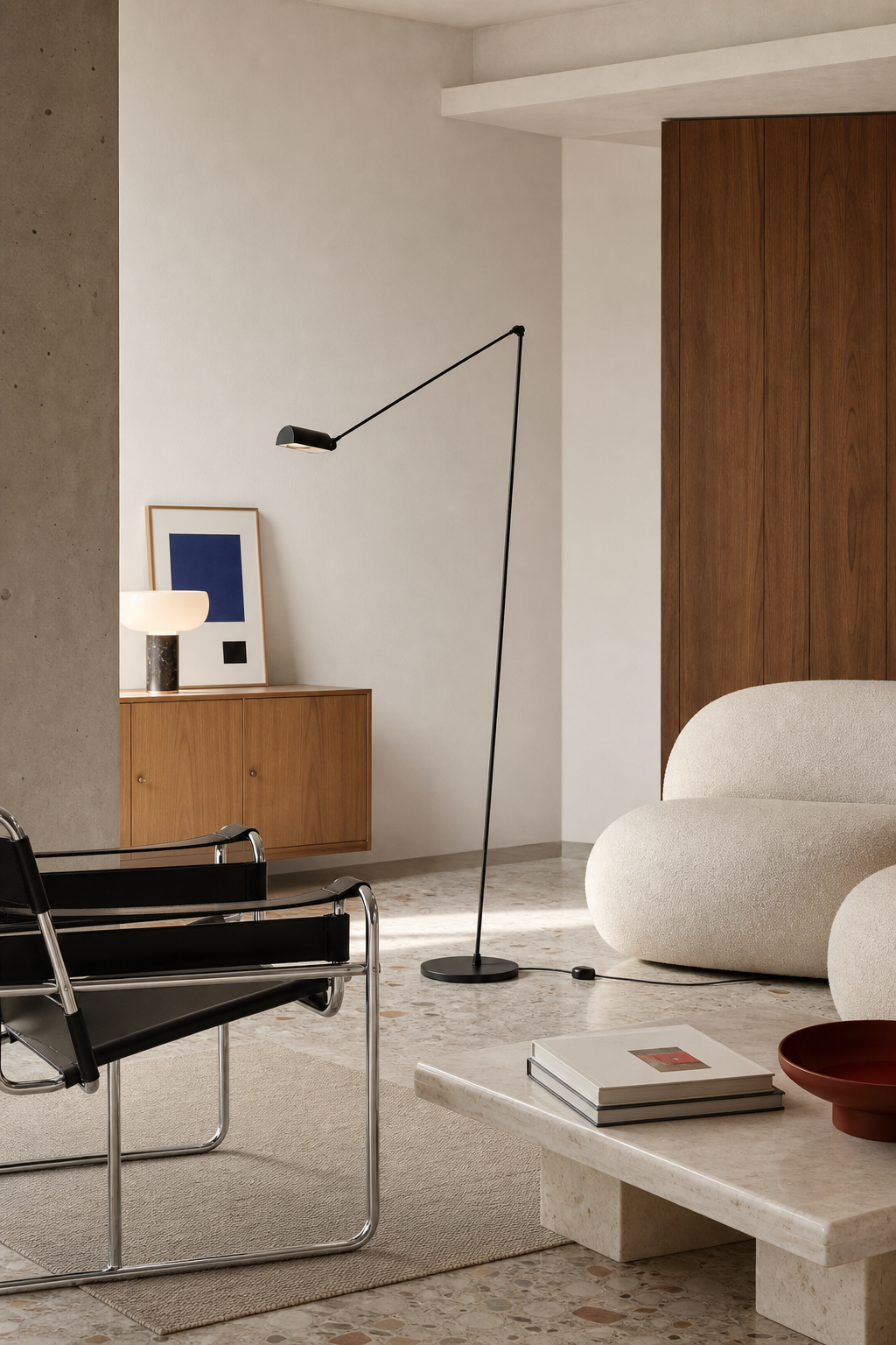 Daphine Adjustable LED Floor Lamp black finish bauhaus living
