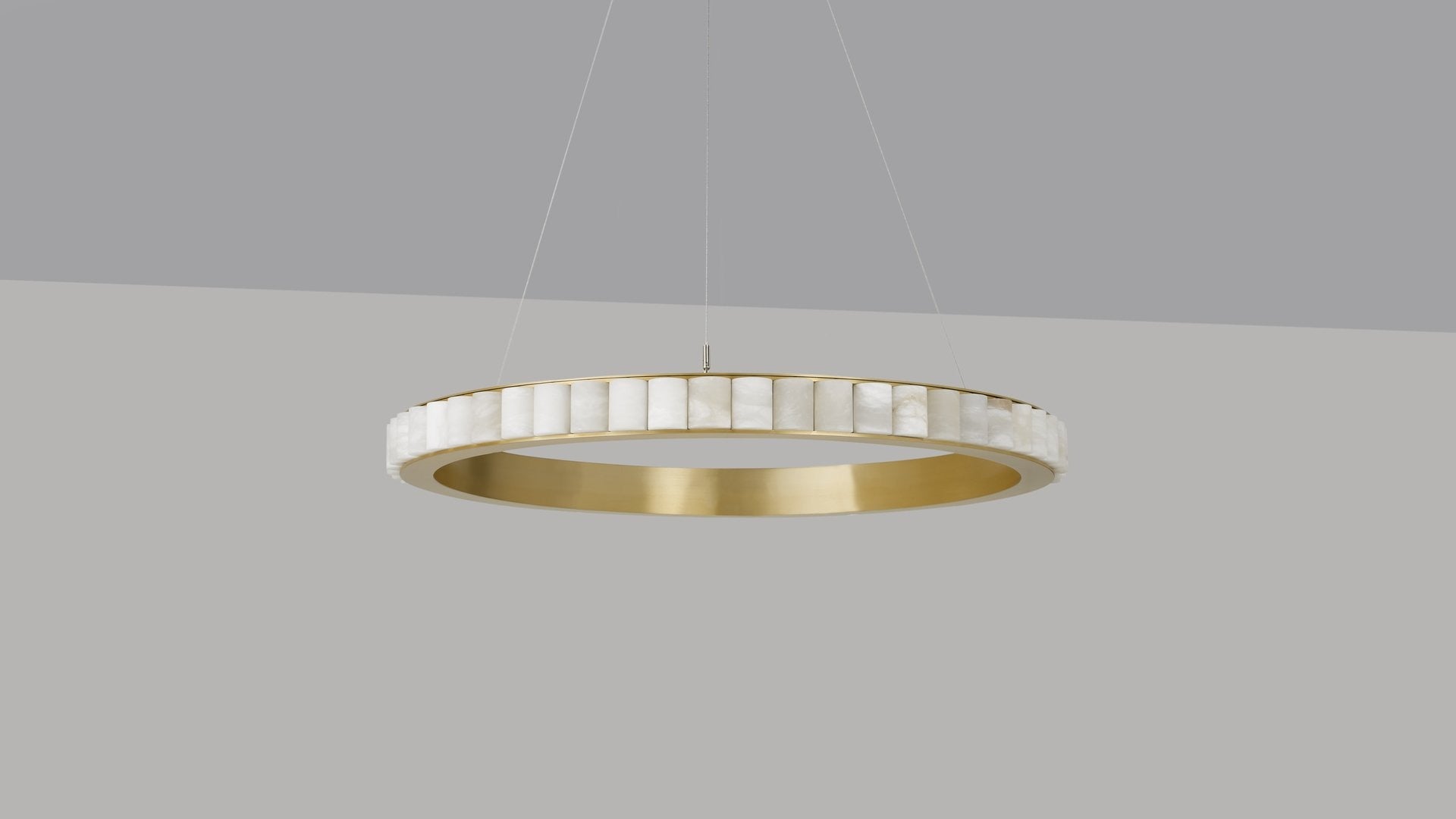 Modern Alabaster Ring LED Pendant Chandelier - 19 08-brass-single-ring-render