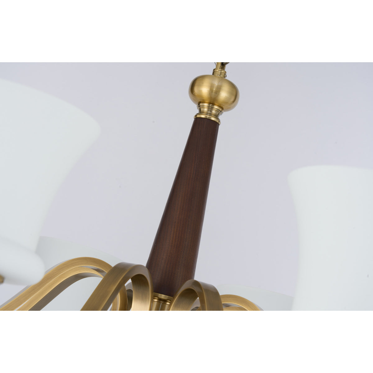 Supplier real detail photograph of the Brontelle tapered dark ash-wood center column