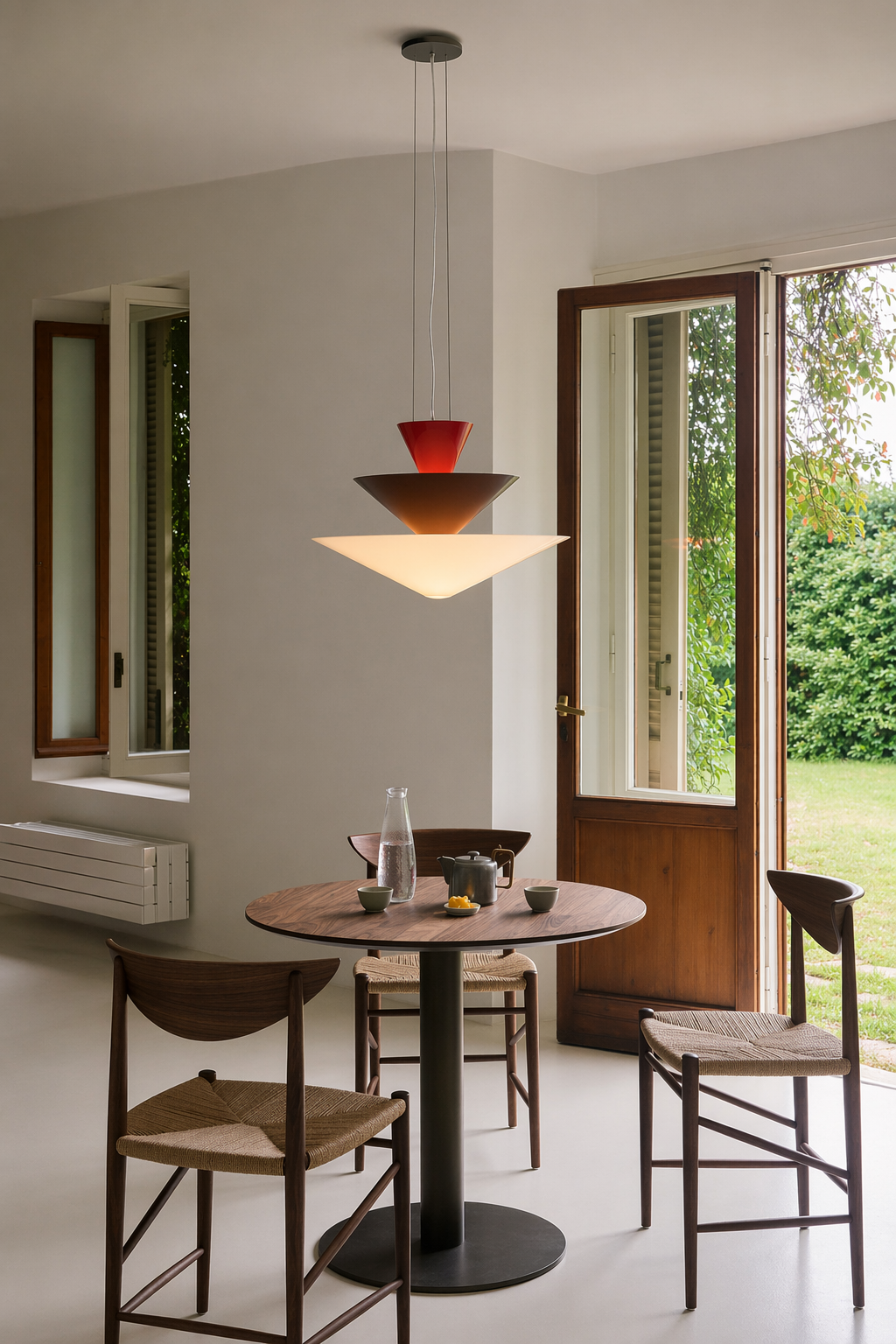 Modern Layered Cone Pendant Light - 08 08-cafe-corner-red-wide