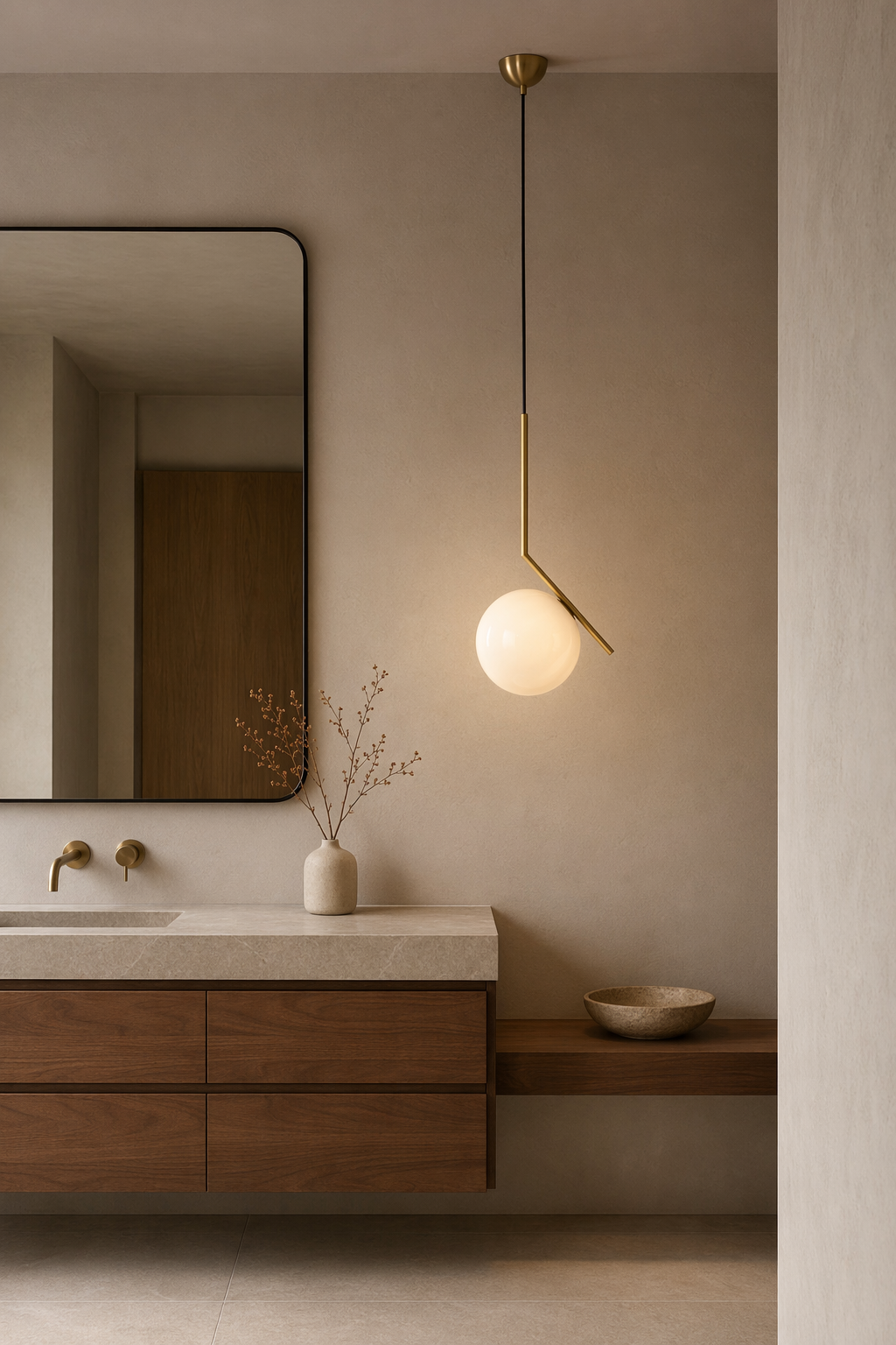 Modern Copper Globe Pendant Light - 08 08-dry-bathroom-vanity.png