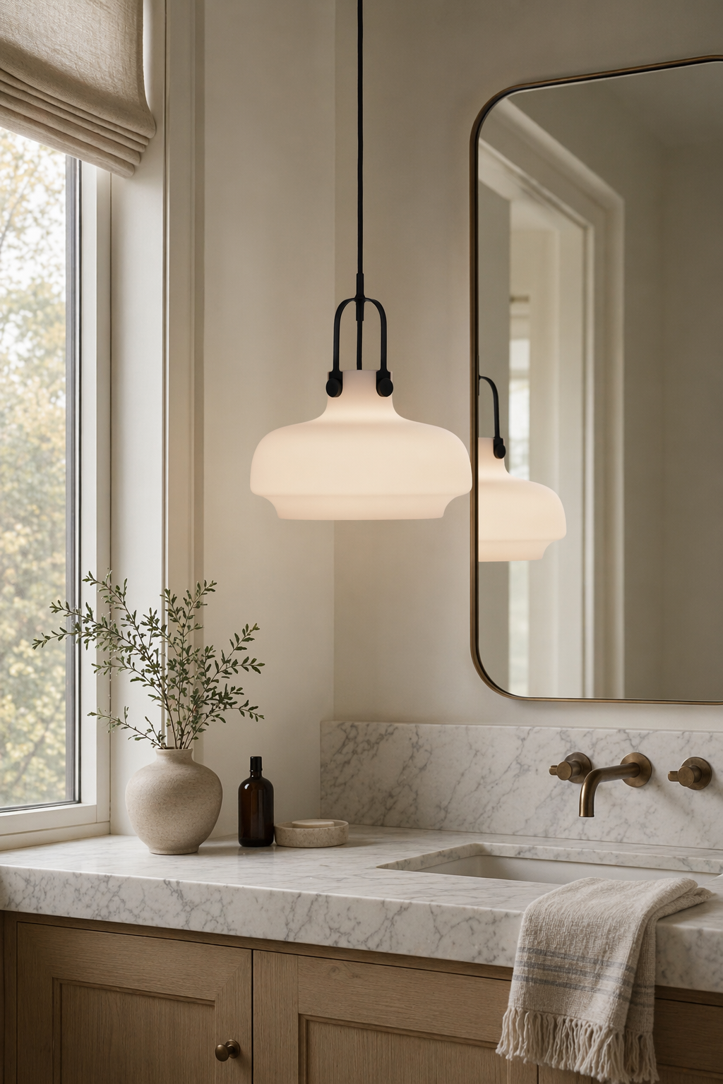 Modern Glass Dome Pendant Light - generated workflow 08 08-dry-vanity-daylight