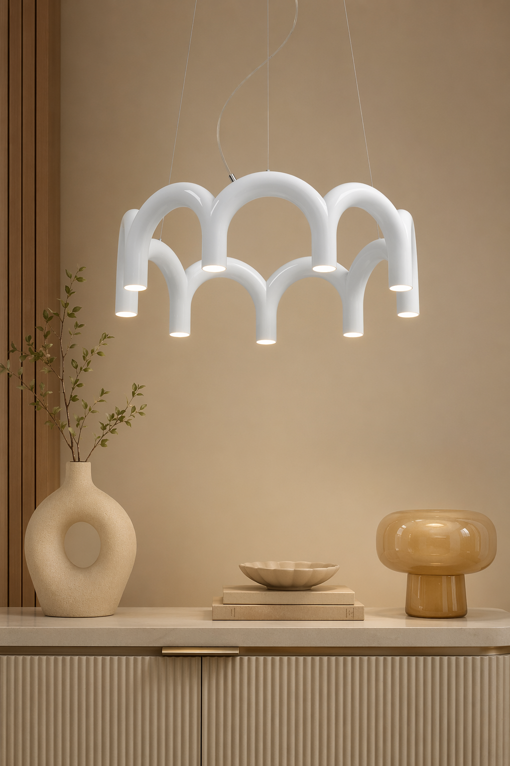 Colorful Arch Linear LED Pendant Light - generated main 08 08-dry-vanity-or-console