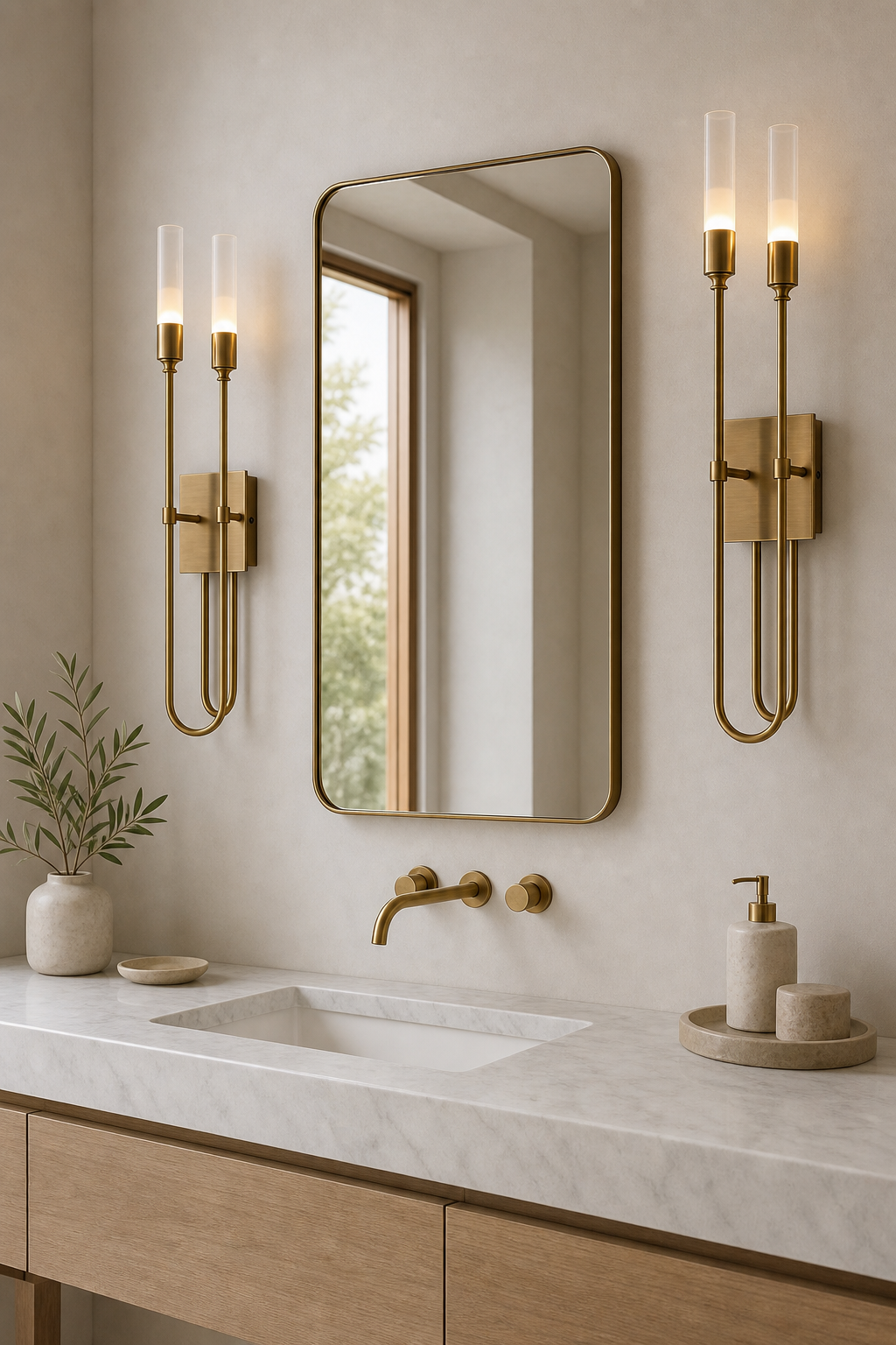 Double Loop Wall Sconce antique brass dry vanity wall