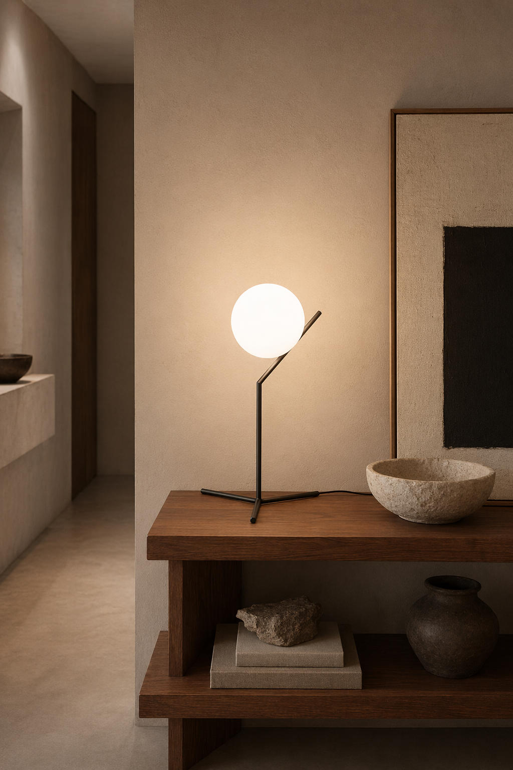 Modern C-Shaped Copper Globe Table Lamp - 08 08-entry-console-shelf.png