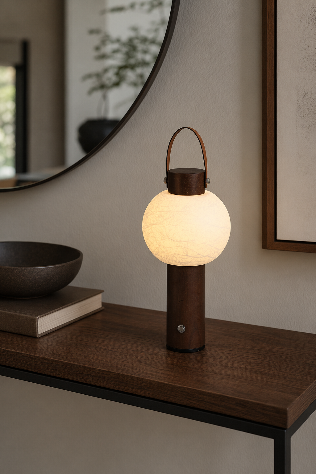 Portable Silk-Effect Acrylic Table Lamp in Wood Finishes - product image 16