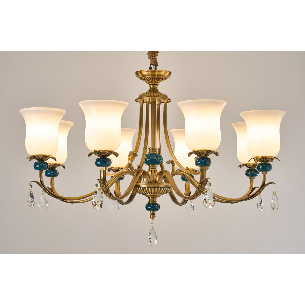 Real product photograph of the Marcelline twelve-light chandelier