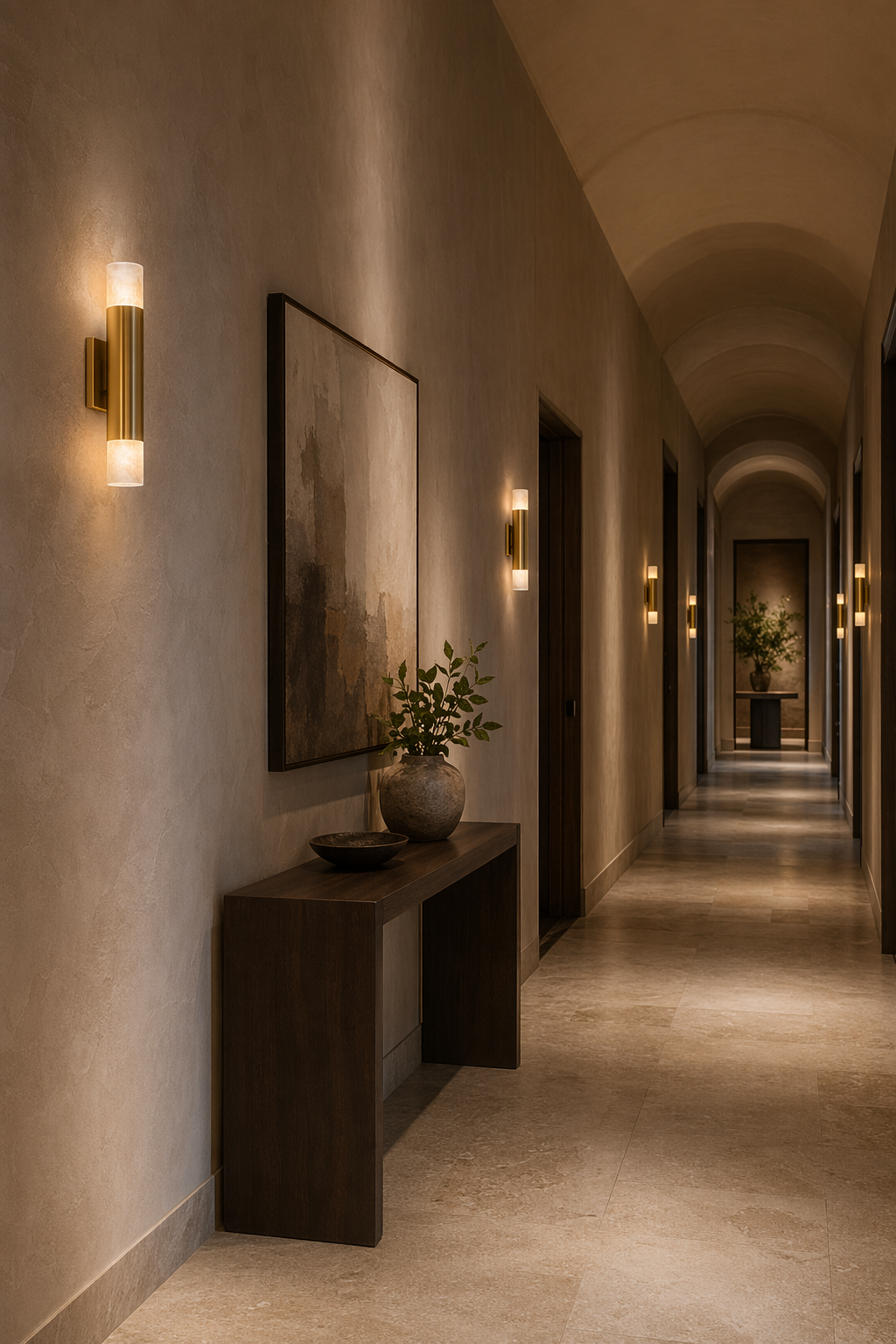 Modern Alabaster Slim Cylinder Wall Sconce - product image 09