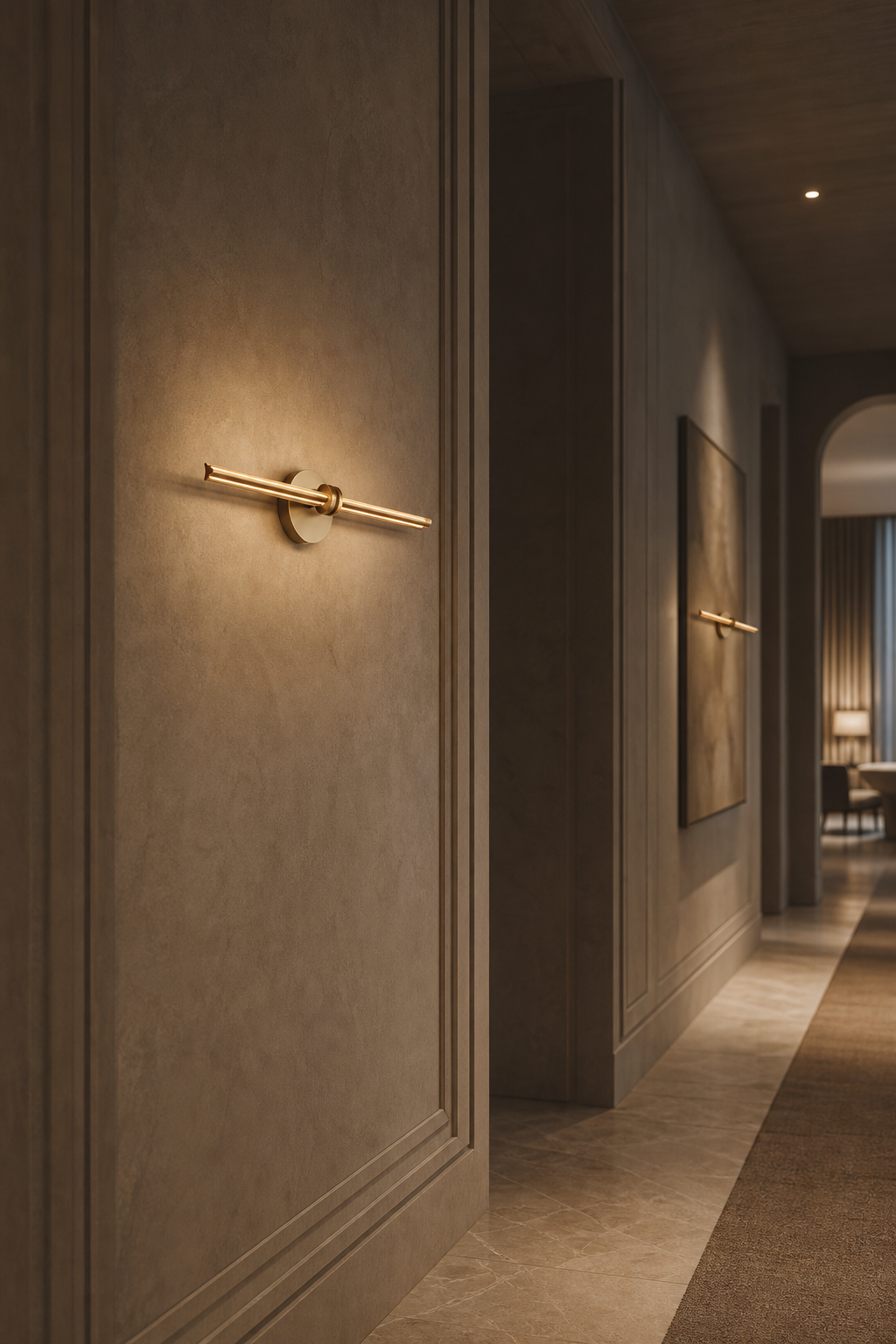 Modern Crystal Glass Linear Wall Sconce in Natural Brass - product image 06