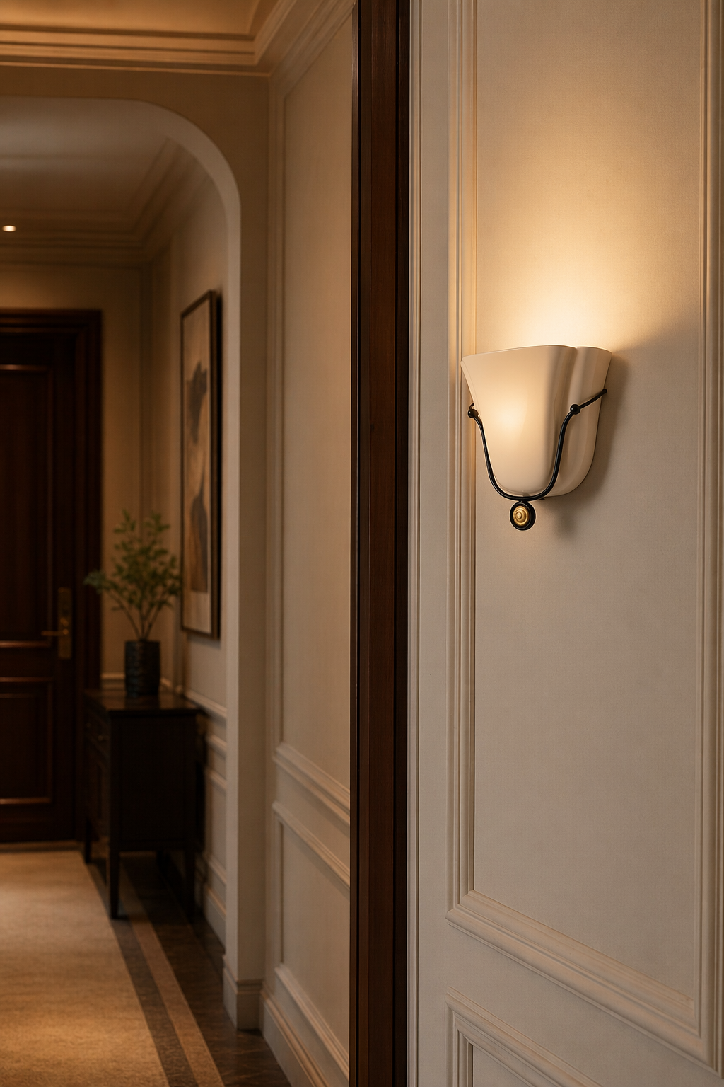 Modern Ceramic Vase Wall Sconce with Brass Accent - product image 06