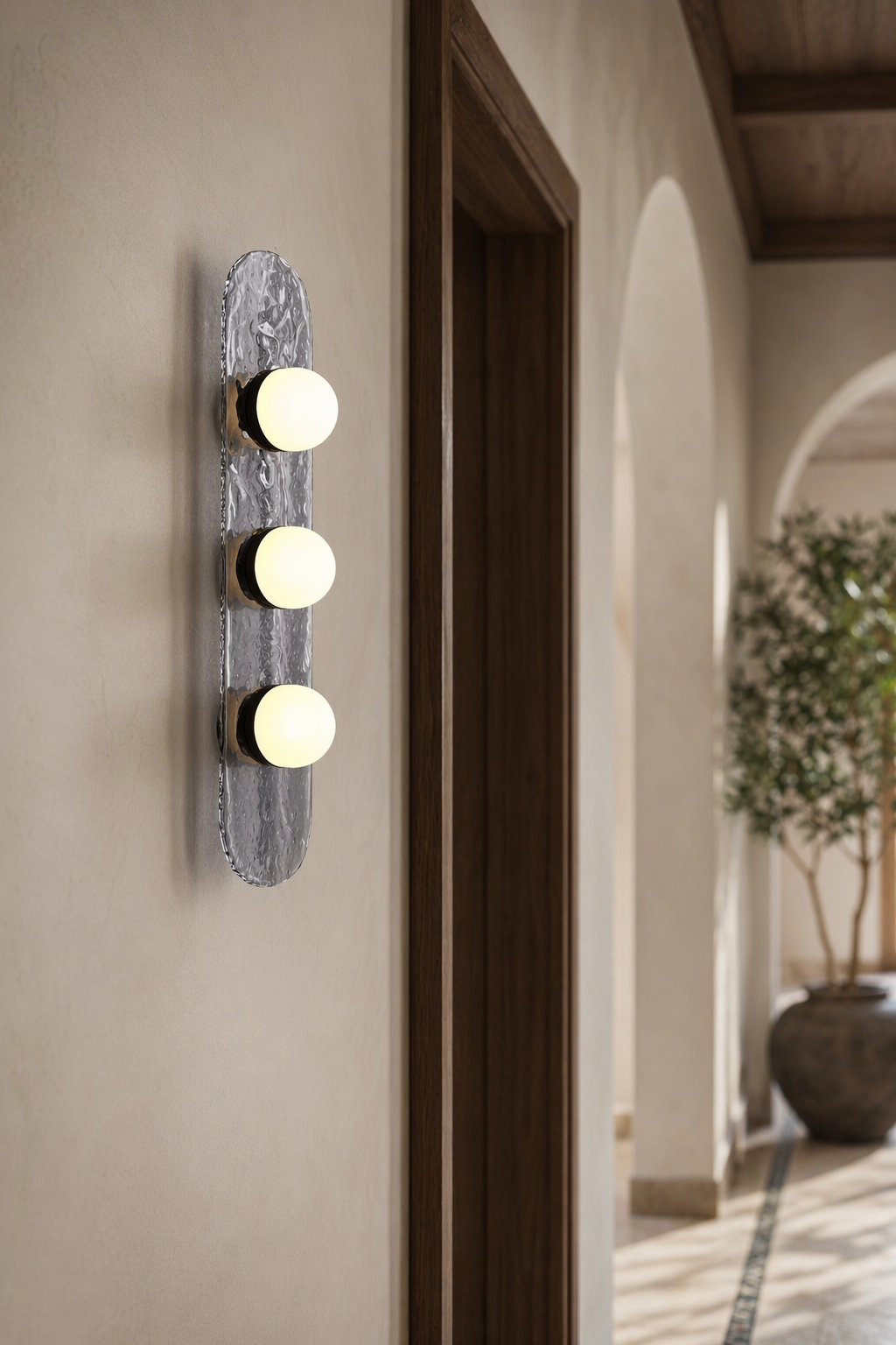 Modern Smoky Glass Linear Wall Sconce - generated main 08 08-hotel-corridor-wide