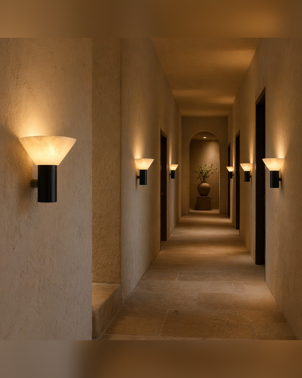 Modern Snowflake Alabaster Cup Wall Sconce - product image 10