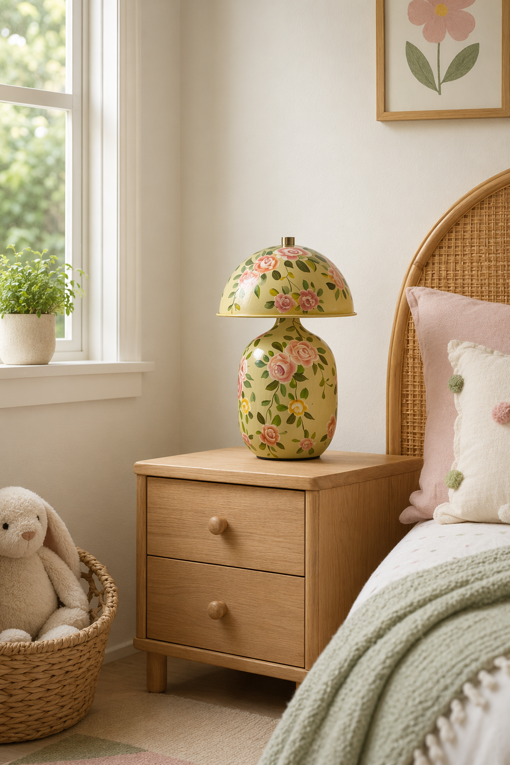 Modern Patterned Mushroom Table Lamp - generated workflow 08 08-kids-room-daylight
