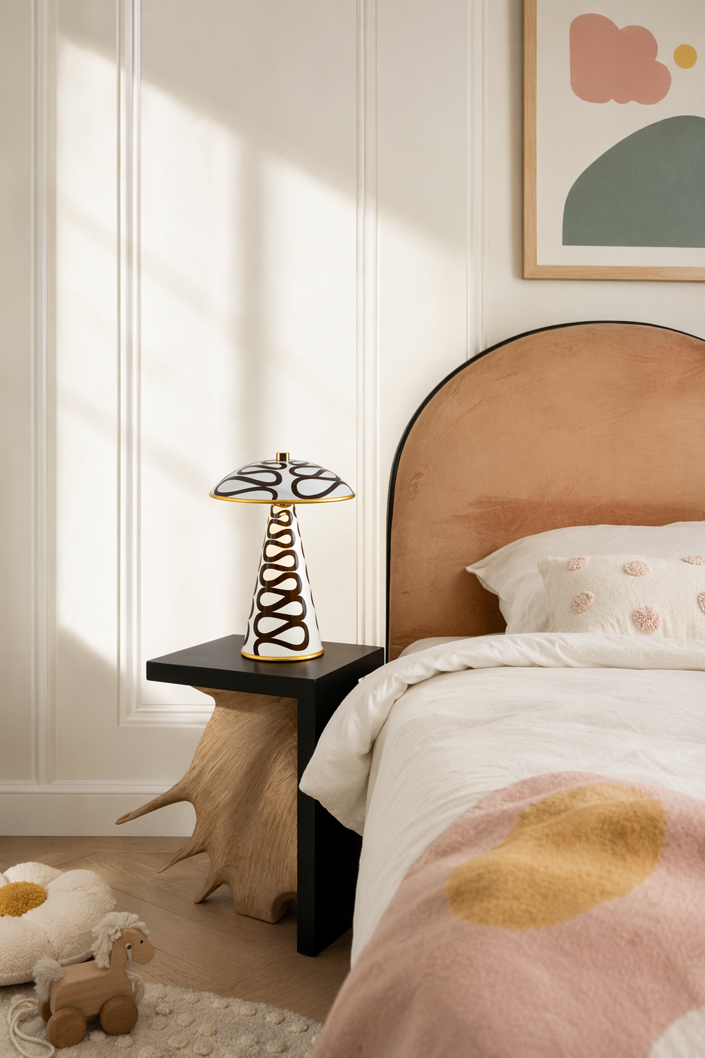 Modern Painted Mushroom Table Lamp - generated workflow 08 08-kids-room-daylight