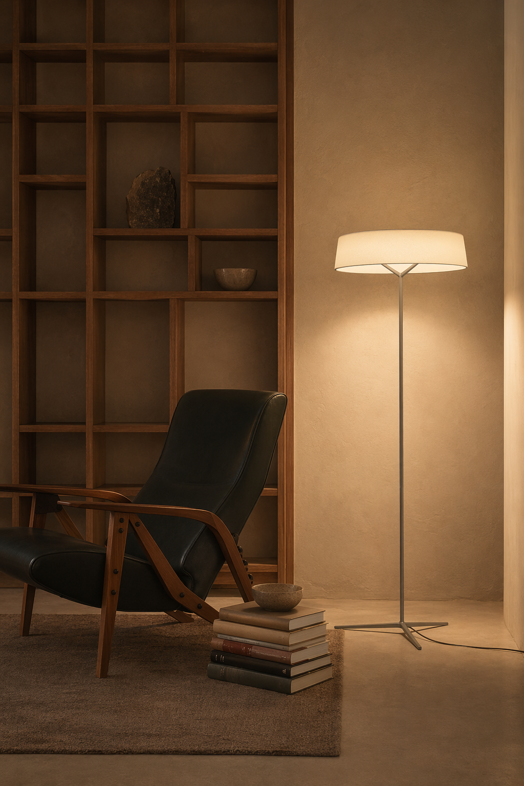 Modern Round Fabric Shade Table and Floor Lamp - 08 08-lounge-chair-floor-lamp.png