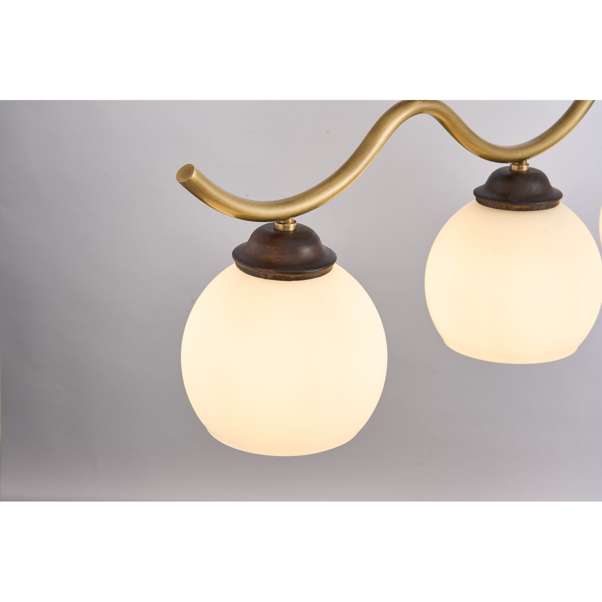 Supplier real detail photograph of the Ondervale illuminated milky opal glass shades