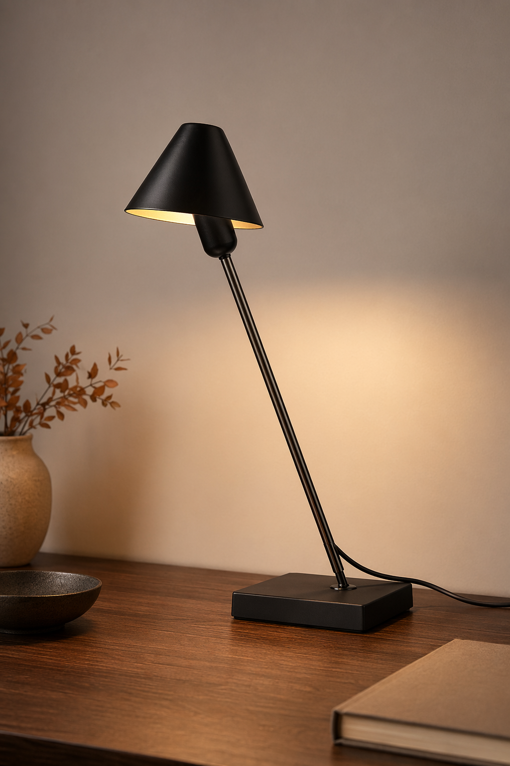 Modern Adjustable Cone Table Lamp - 08 08-product-black-angle