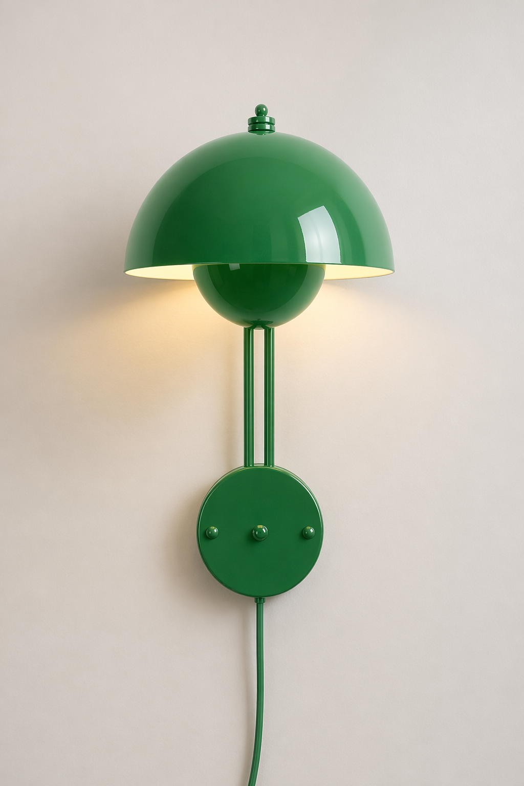 Modern Glossy Dome Wall Sconce - 08 08-product-green-plug-in