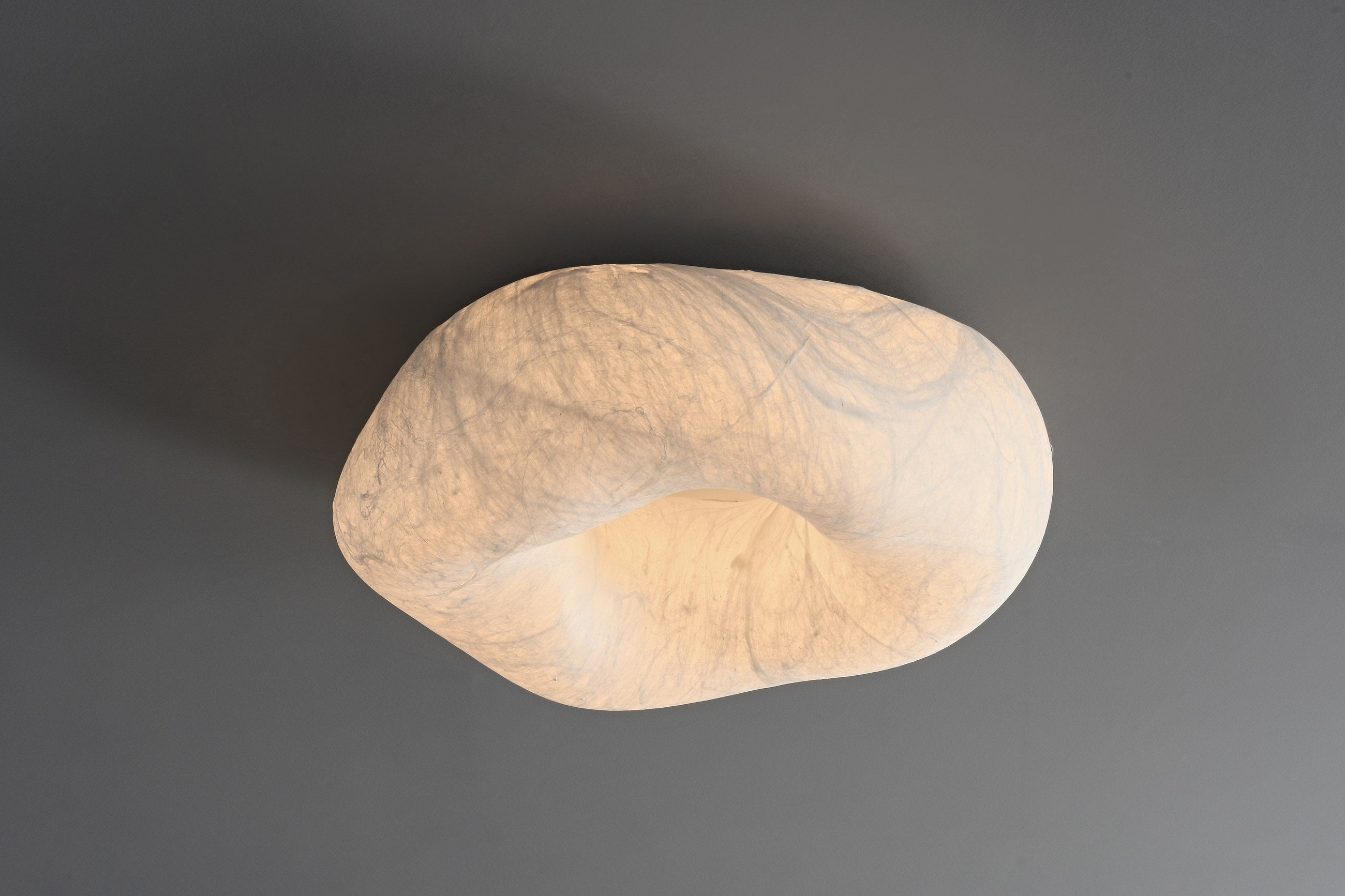 Handmade Mulberry Silk Cloud Ceiling Light in White - 08 08-product-real-off-front