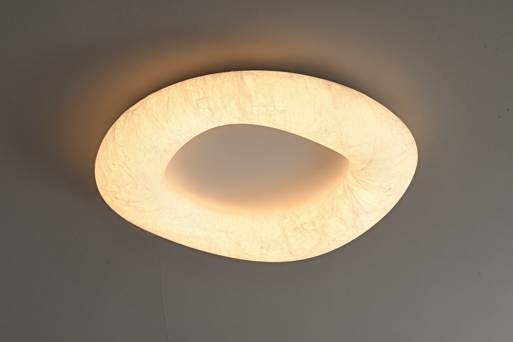 Modern Mulberry Silk Ring Ceiling Light in White - 08 08-product-real-side