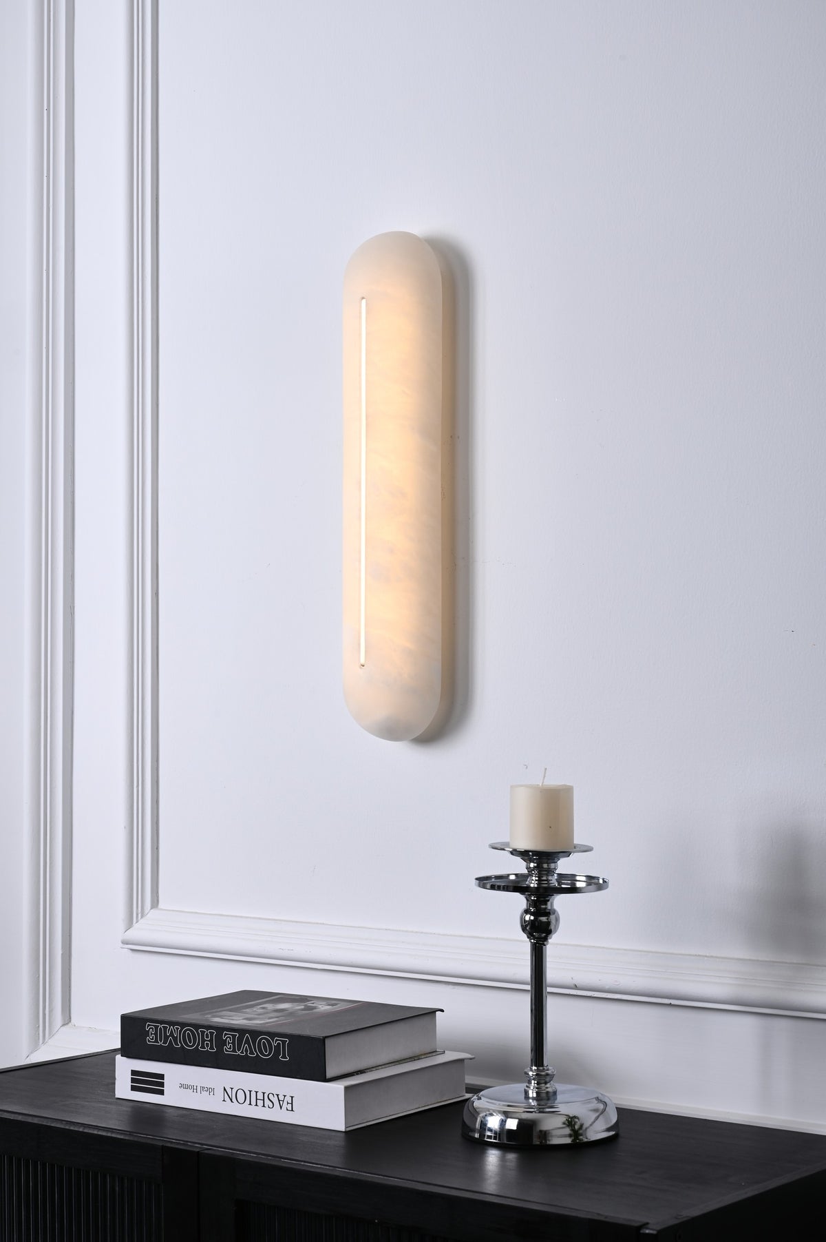 Modern Snowflake Alabaster Oval Wall Sconce - 08 08-real-angle