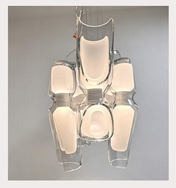 Modern Glass Petal Cluster Chandelier - 19 08-real-detail-3