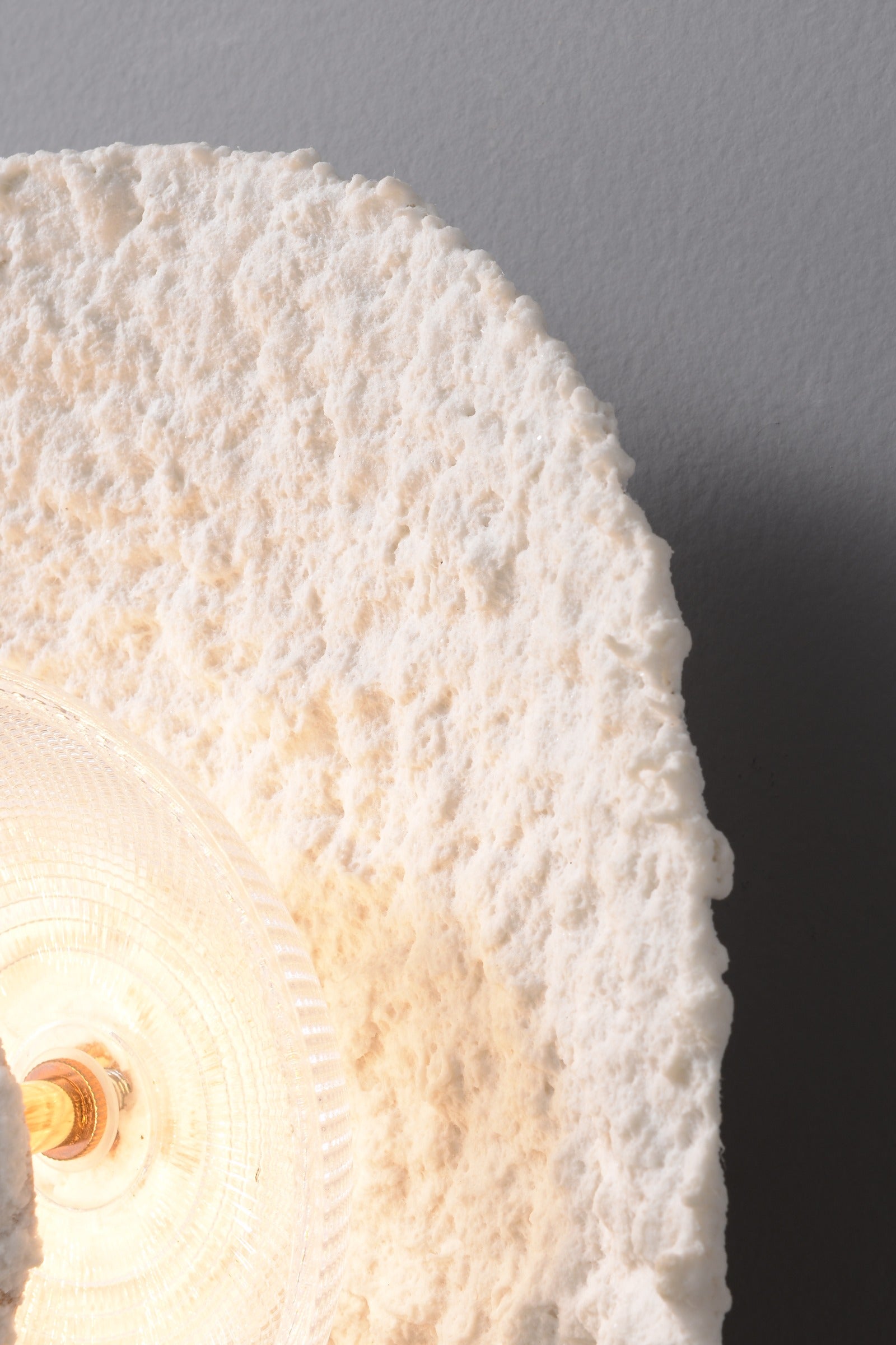 Textured Alabaster Disc Wall Sconce - 21 08-real-detail-5