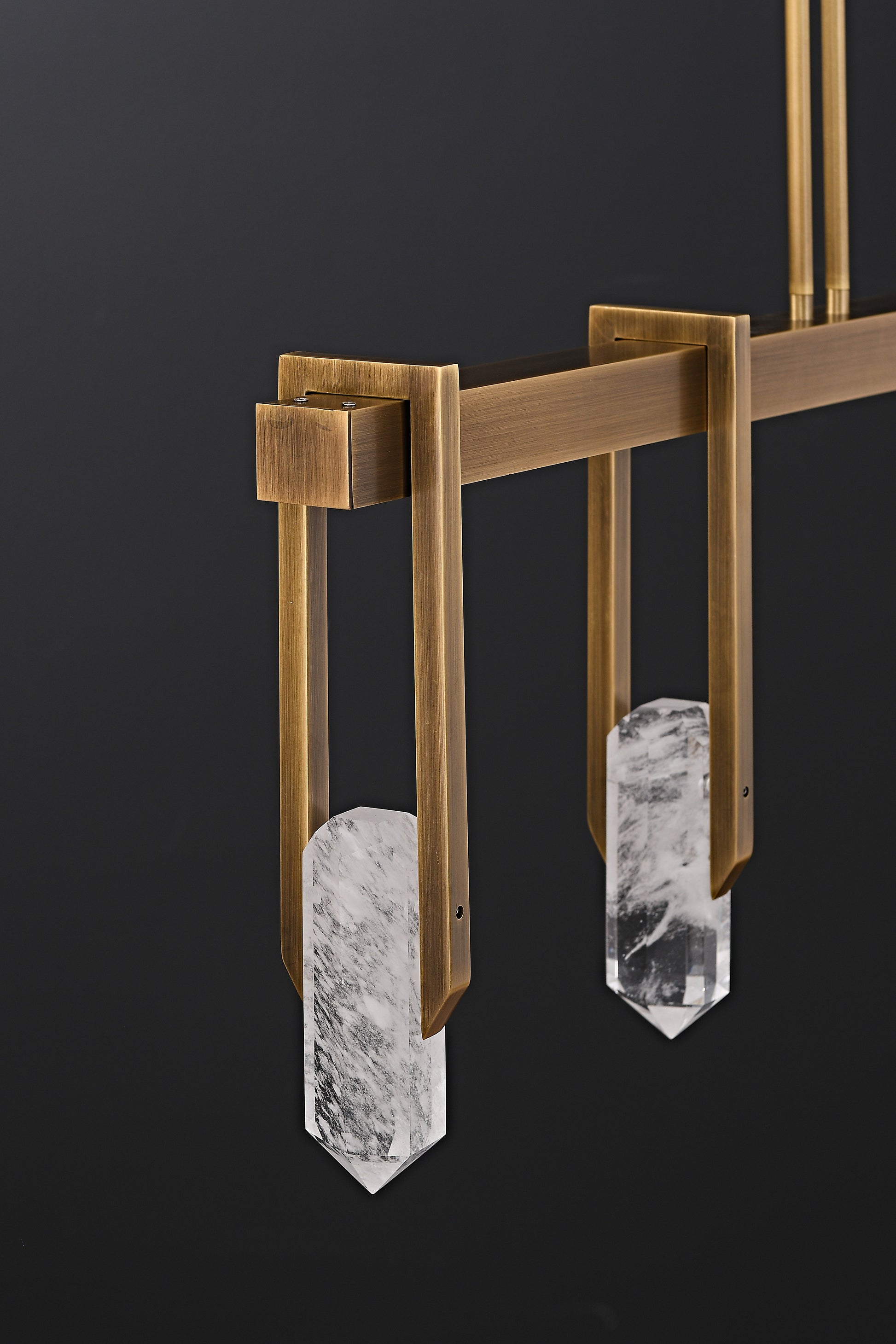 Modern Linear Crystal LED Island Chandelier - 08 08-real-frame-crystal-detail